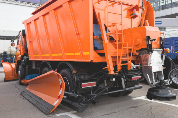 istock Car for snow removal from streets and roads. 1200150070