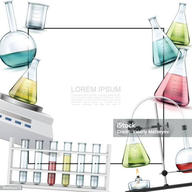 Lab Elemen Realistic Laboratory Elements Template Stock Illustration - Download ...
