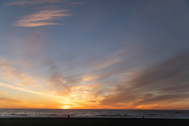 Landscape of colorful clouds in sunset or sunrise sky over sea with reflection in the tropical sea,Beautiful seascape scenery,Amazing light of nature Landscape nature background