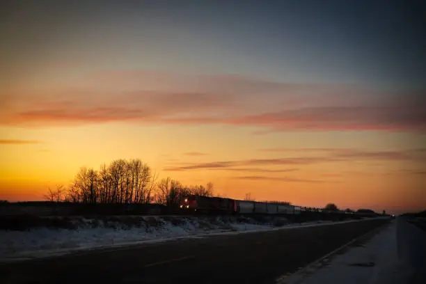 Photo of A sunset train