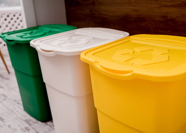 istock Recycle bins in the kitchen. Household waste sorting. Environmentally responsible behavior. Zero waste 1200160220
