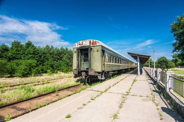 istock Abandoned retro wagon in Ukraine. Sunny summer day 1200162468