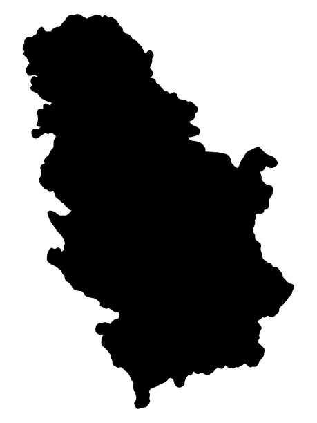 ilustraciones, imágenes clip art, dibujos animados e iconos de stock de serbia map silhouette ilustración vectorial eps 10 - serbia