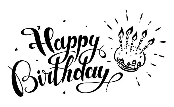 Vector illustration of Happy Birthday lettering