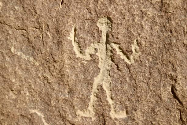 Petroglyphs at Chaco Canyon Native art in NM chaco culture national historic park stock pictures, royalty-free photos & images