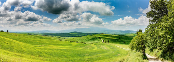 istock Sunny landscape from Val d'Orcia, Tuscany, Italy 1200172198