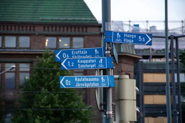 Photo of Directional signs for bikes and pedestrians