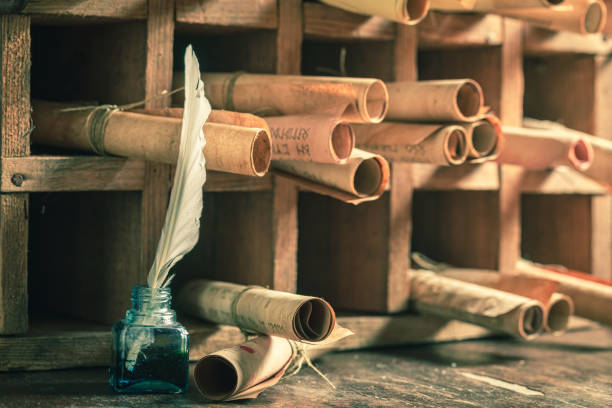 istock Unique library full of old and valuable manuscripts 1200190294