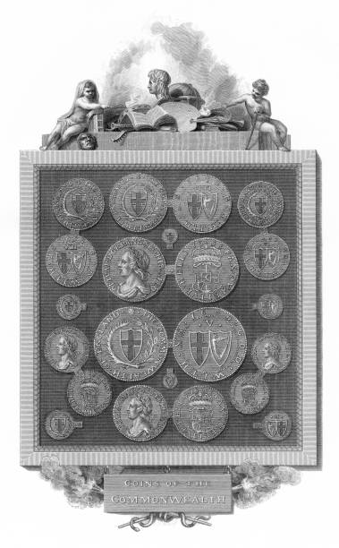 istock Ancient English Coins, English Victorian Engraving, 1806 1200191835