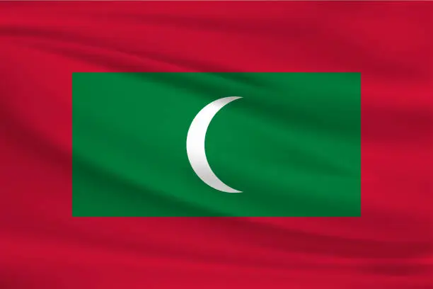 Vector illustration of Maldives Waving Flag