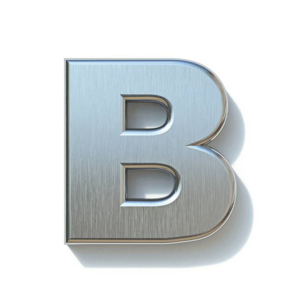 istock Brushed metal font Letter B 3D 1200199788