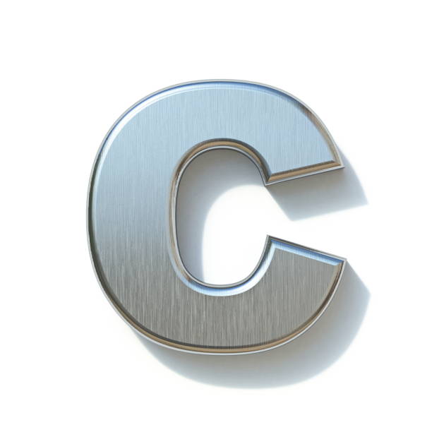 istock Brushed metal font Letter C 3D 1200199796