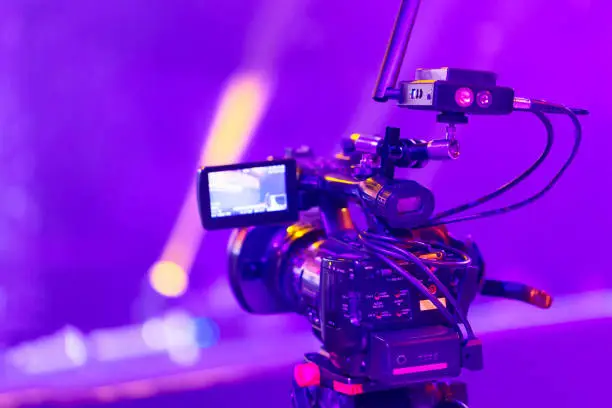 Photo of Professional video camera equipment at a concert hall