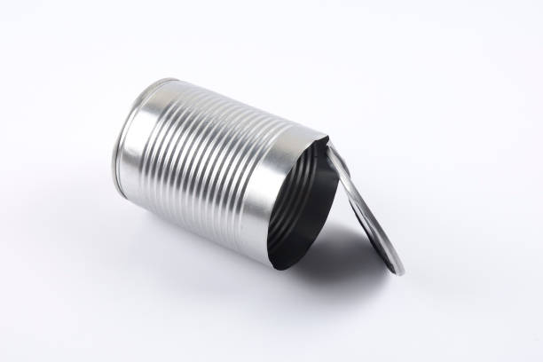 istock Empty oped aluminum can isolated on white. 1200217969