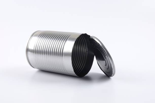 istock Empty oped aluminum can isolated on white. 1200217970