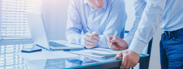 business team working together in office, banner