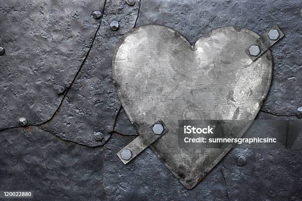 Galvanized Metal Heart Stock Photo - Download Image Now - Heart Shape, Metal, Iron - Metal