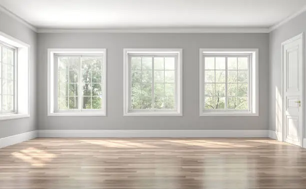 Photo of Classical empty room interior 3d render