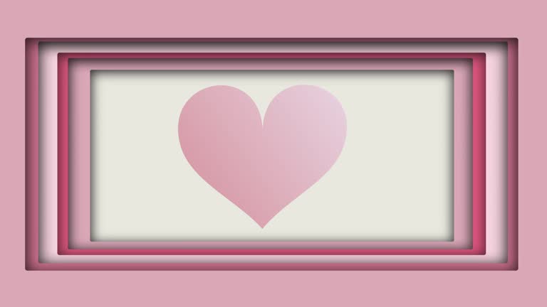 Hearts Background Animation - looping with paper shapes, cutting blank spaces Vector design