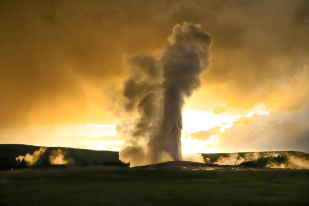 istock Old Faithful During a Stormy Sunset 1200237082
