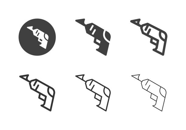 angeln harpoon icons - multi-serie - harpoon spear fishing rope stock-grafiken, -clipart, -cartoons und -symbole