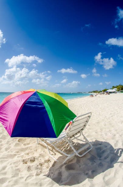 istock Colourful umbrella on a beautiful beach 1200264043