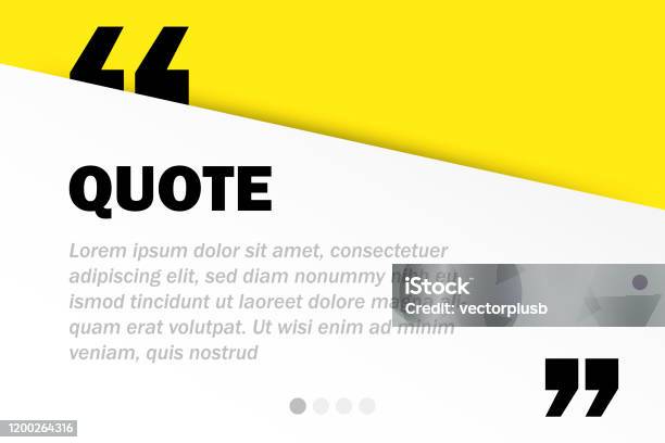 Rechteck Motivation Zitat Vorlage Vektor Hintergrund Mit Realistischen Weichen Schatten Im Materialdesign Gut Für Inspirierenden Text Zitate Etc Horizontales Layout Stock Vektor Art und mehr Bilder von Anführungszeichen