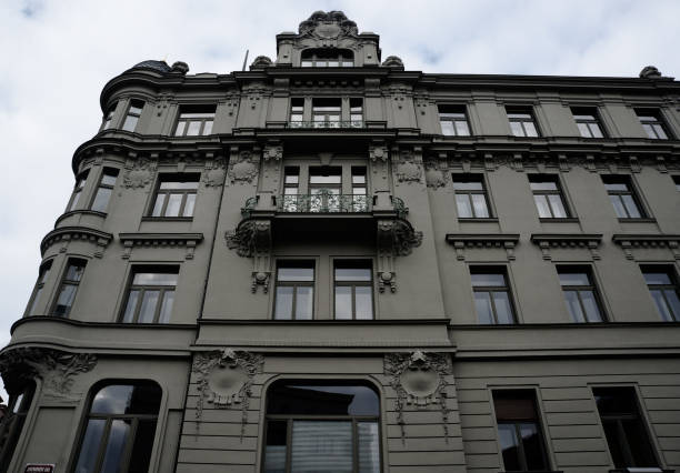 istock Old historical central European building facade 1200266546