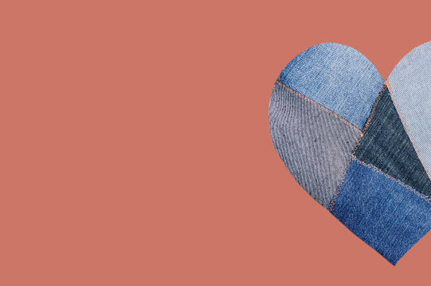 Ripped denim heart