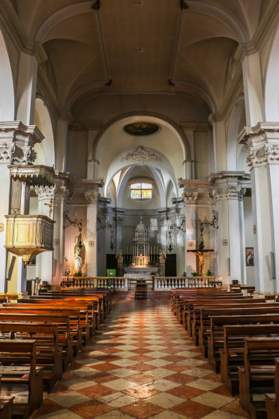 istock Interiors of catholic church (Chiesa Vecchia) in Lonigo. 1200268496