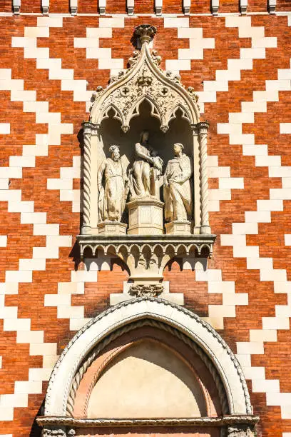 Vicenza, Italy. Beautiful architecture of catholic church (Parrocchia di Santa Croce ai Carmini) in Vicenza.
