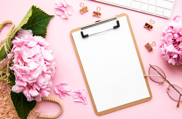 istock Home Feminine desk 1200275458