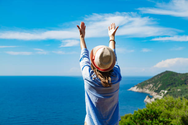 istock Woman enjoying nice tropical summertime days. 1200278817