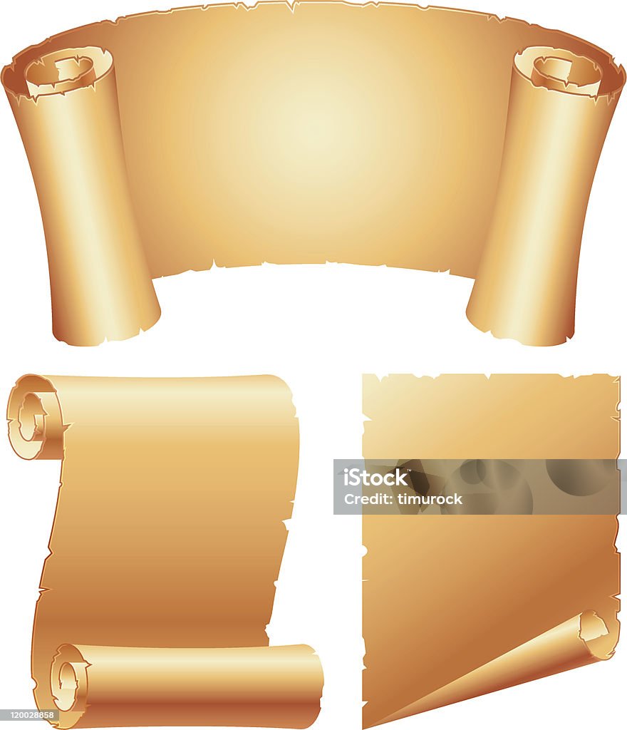 Paper scrolls. Set of old paper scrolls. File includes additional formats(AI, PDF, SVG). Ancient stock vector