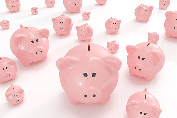 istock Bunch of different sized piggy banks 120029018