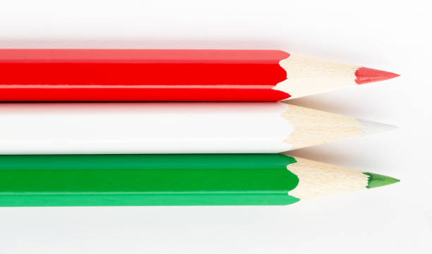 istock Flags of different countries on a white background from colored pencils Hungary 1200292931