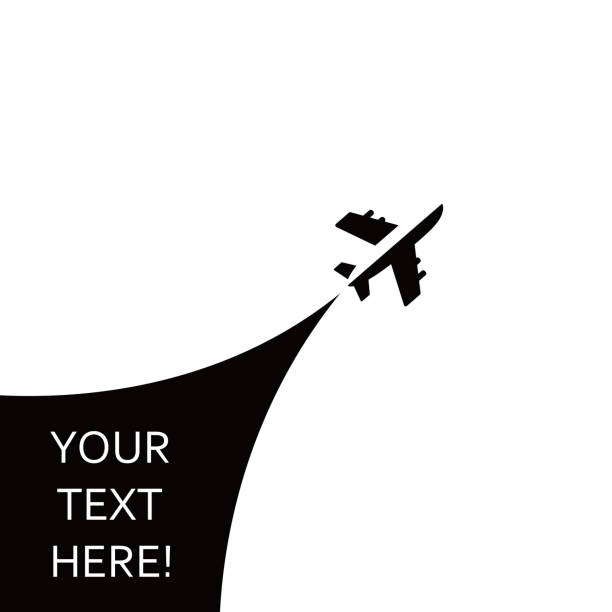 ilustraciones, imágenes clip art, dibujos animados e iconos de stock de un avión que sube. volar cielo nuboso. despegue de fondo de viaje negro. - takeoff