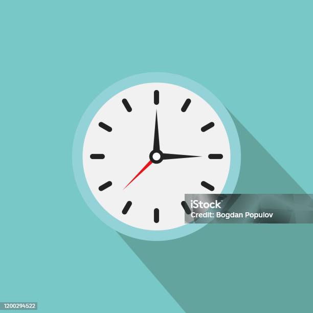 Saat Simgesi Gölgeli Vektör Saati Çizimi Stok Vektör Sanatı & Saat türleri‘nin Daha Fazla Görseli - Saat türleri, Saat, Simge