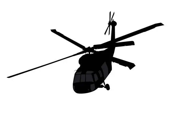 Vector illustration of Helicopter vector silhouette