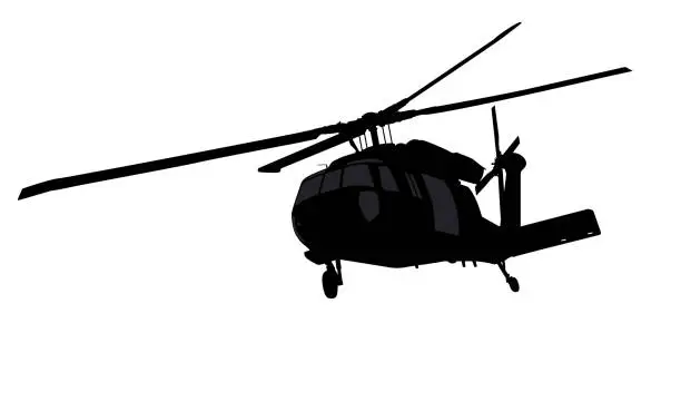 Vector illustration of Helicopter vector silhouette