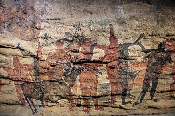 istock petroglyph cave painting reproduction in Mexico 1200299221