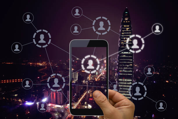 istock Social media marketing network communication mobile phone app 1200301558