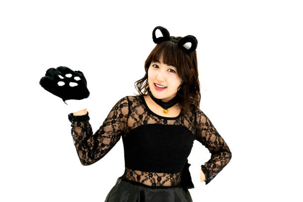 istock Women who play cat ears cosplay 1200302701