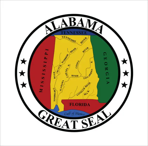 Vector illustration of Alabama state seal.