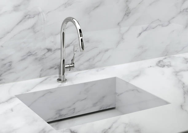istock luxury water tap with marble kitchen sink 1200304440