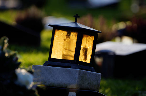 istock grave lantern with yellow glass 1200304450
