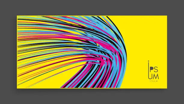 Vector illustration of Curved lines with perspective effect. Optical fiber. 3d abstract background. Vector illustration.