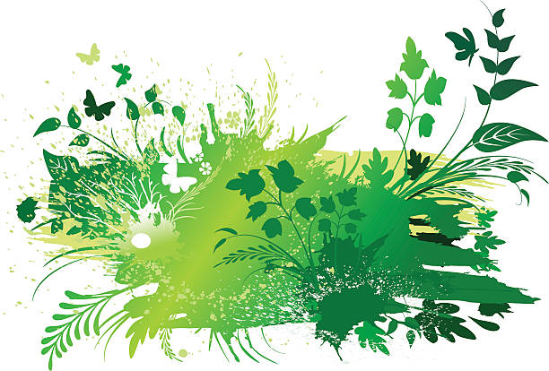 Green background vector art illustration