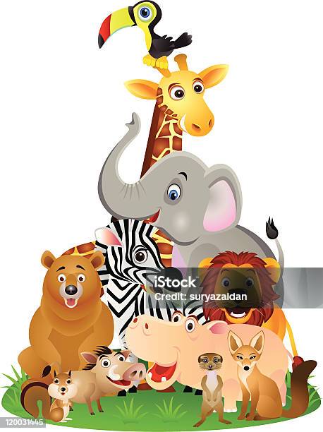 Animal Cartoon Диких — стоковая векторная графика и другие изображения на тему Белка - Белка, Бородавочник, Векторная графика
