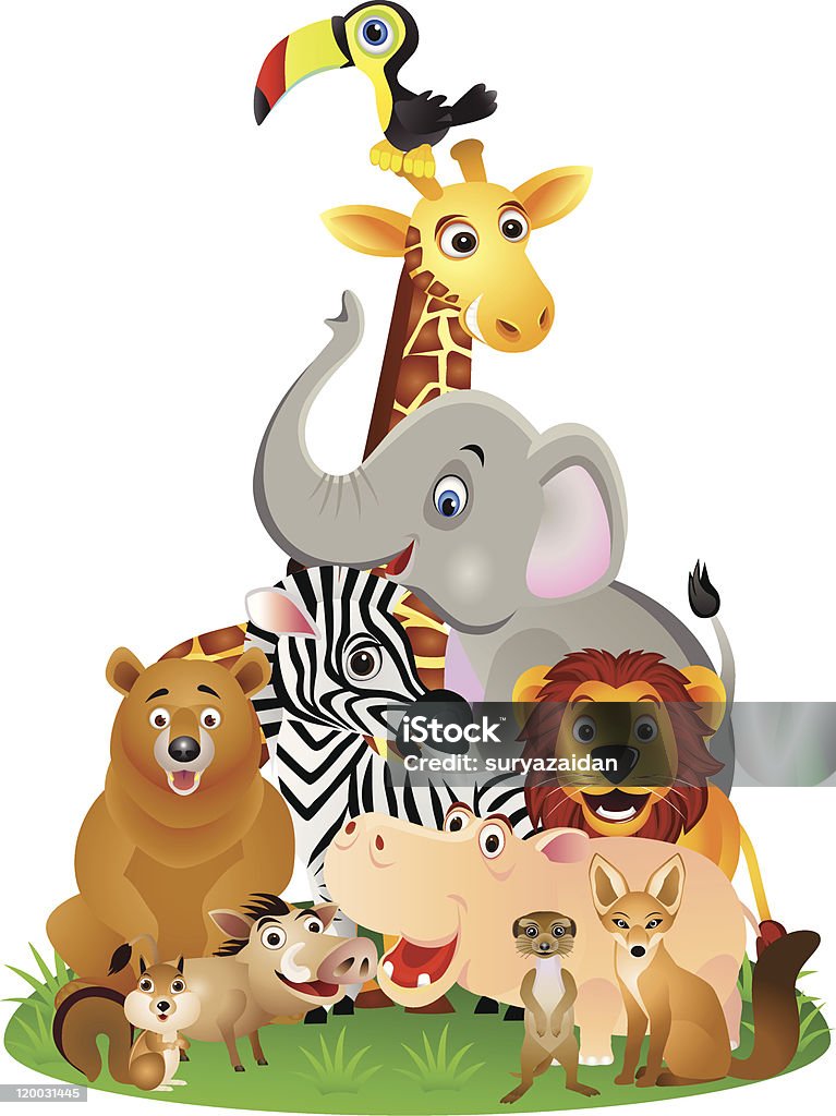 Wild Animal Cartoon Stock Illustration - Download Image Now - Animal, Animal  Wildlife, Animals In The Wild - iStock